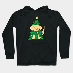 Cute Dog in a Christmas Tree with Ornaments, made by EndlessEmporium Hoodie